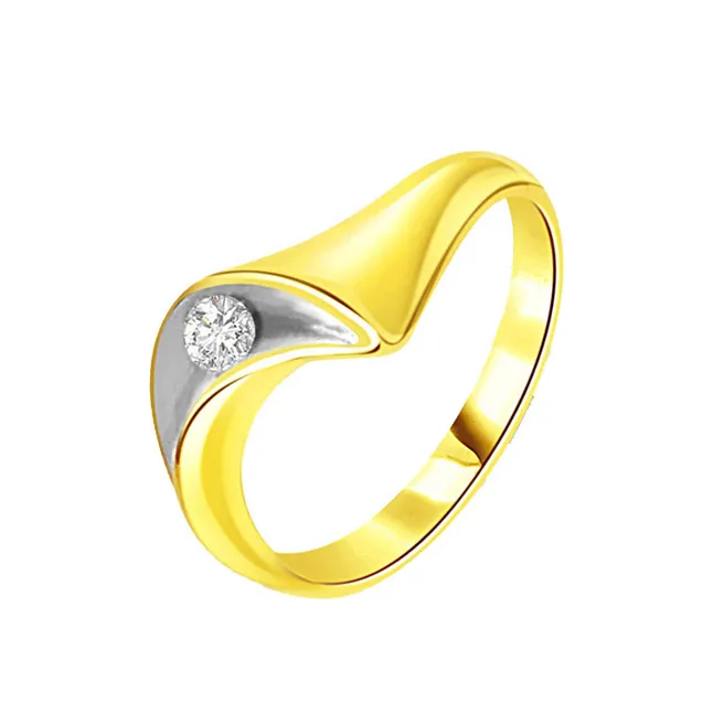 0.25 ct Diamond Two Tone Solitaire rings SDR391