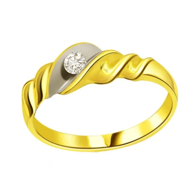 0.20cts Real Diamond Two Tone Solitaire Ring (SDR392)
