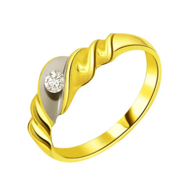 0.20cts Real Diamond Two Tone Solitaire Ring (SDR392)