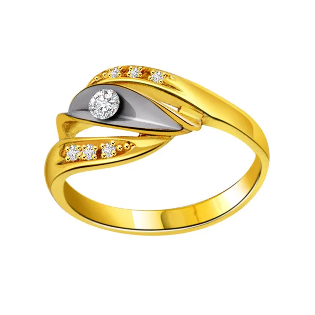 Fine 0.24cts Real Diamond Two Tone Ring (SDR393)