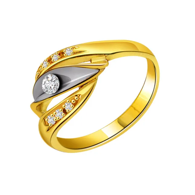 Fine 0.24cts Real Diamond Two Tone Ring (SDR393)