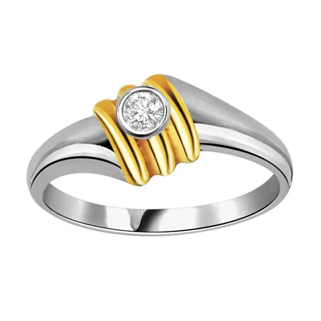 0.20 ct Diamond Two Tone Solitaire rings SDR398