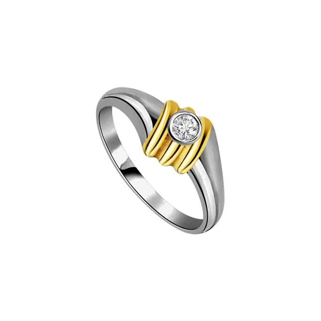 0.20cts Real Diamond Two Tone Solitaire Ring (SDR398)