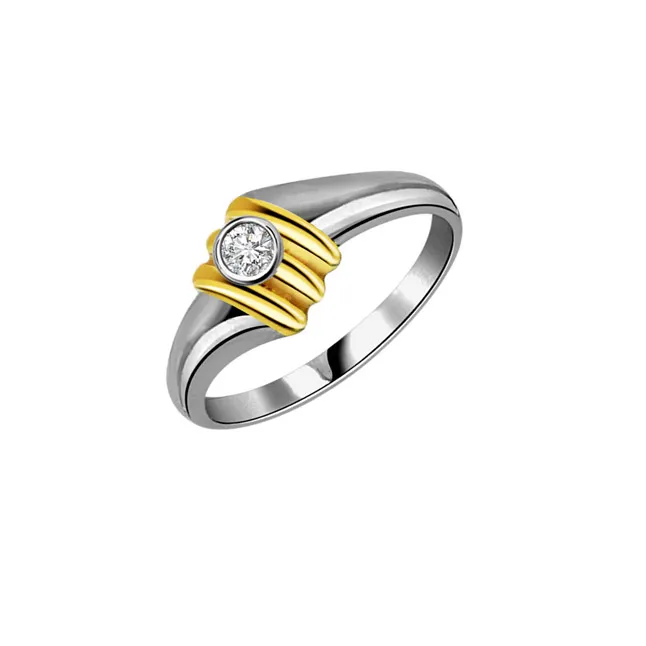 0.20 ct Diamond Two Tone Solitaire rings SDR398