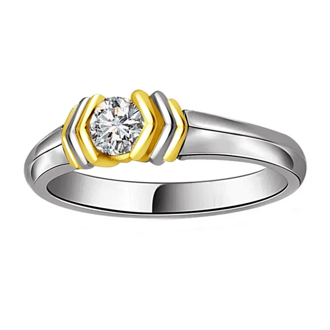 0.23cts Real Diamond Two Tone Solitaire Ring (SDR401)