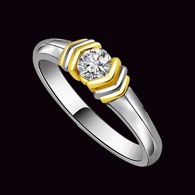 0.23cts Real Diamond Two Tone Solitaire Ring (SDR401)