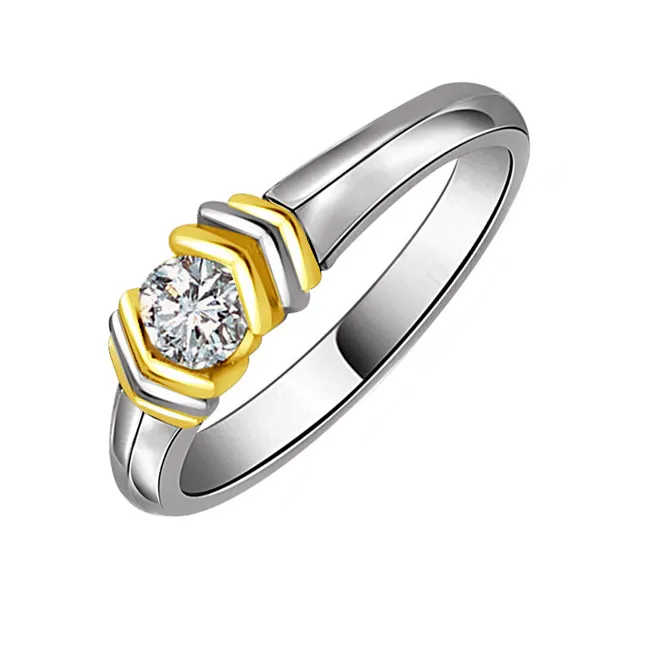 0.23cts Real Diamond Two Tone Solitaire Ring (SDR401)