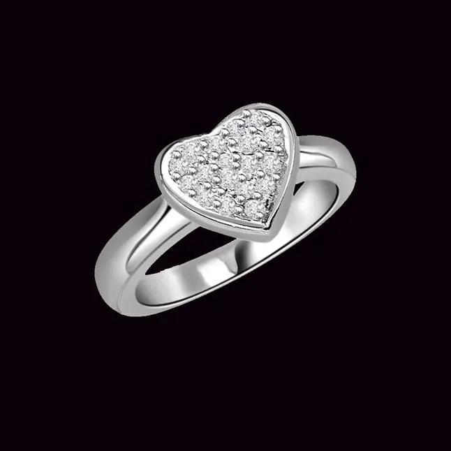 0.44cts Real Diamond Heart Shape Ring (SDR402)