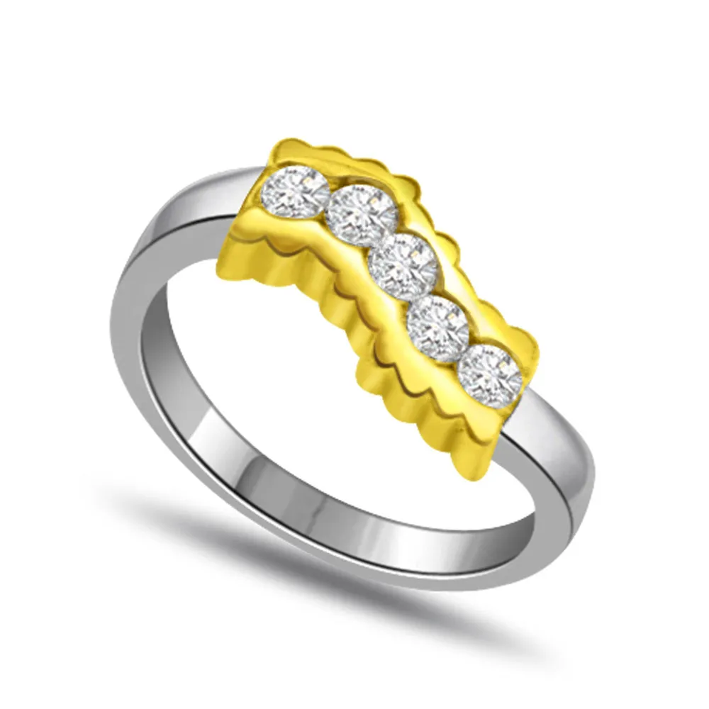 0.25 ct Diamond Two Tone rings -White Yellow Gold rings