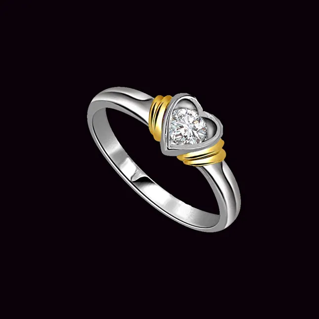 Fine 0.15 cts Diamond Heart Shape rings