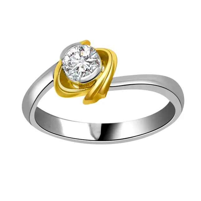 1.00cts Real Diamond Two Tone Solitaire Ring (SDR407)