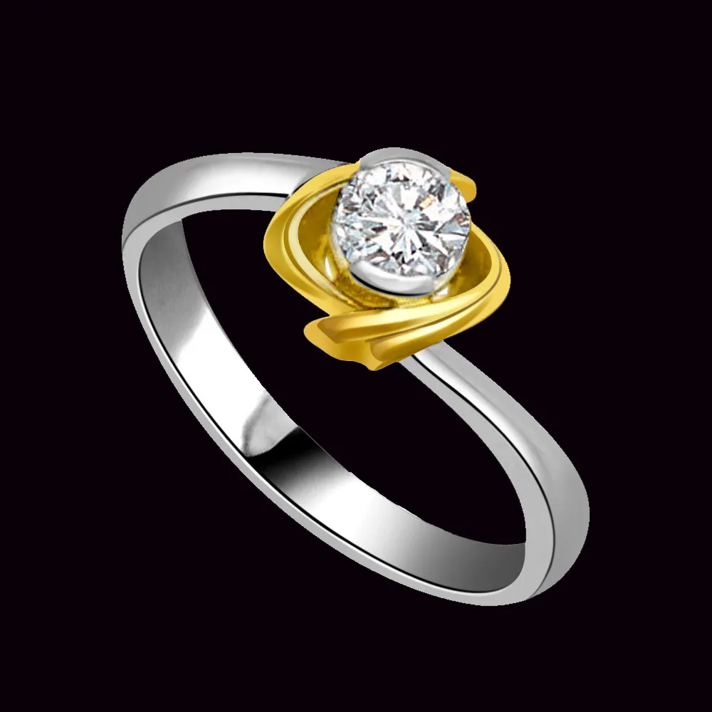 1.00cts Real Diamond Two Tone Solitaire Ring (SDR407)