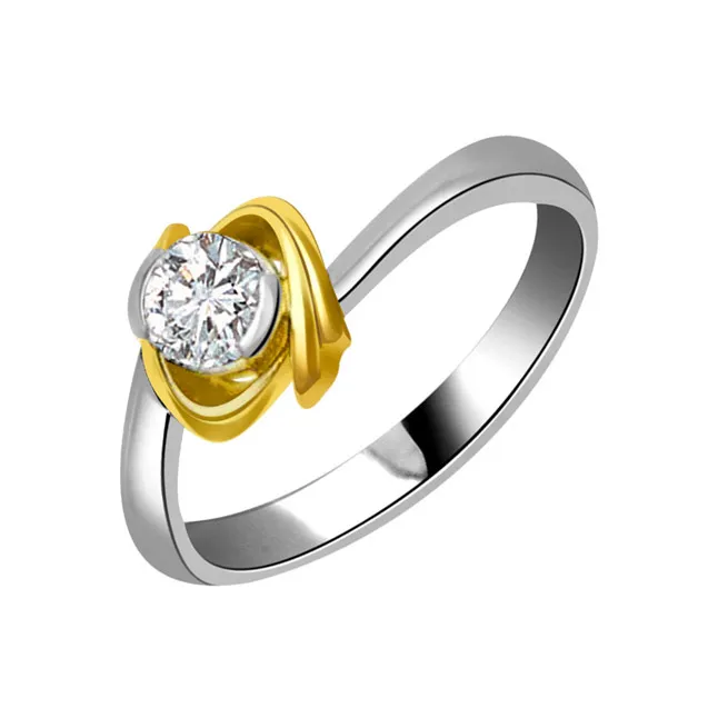 1.00cts Real Diamond Two Tone Solitaire Ring (SDR407)