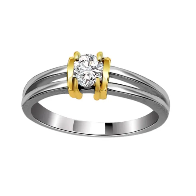 1.00cts Real Diamond Two Tone Solitaire Ring (SDR408)