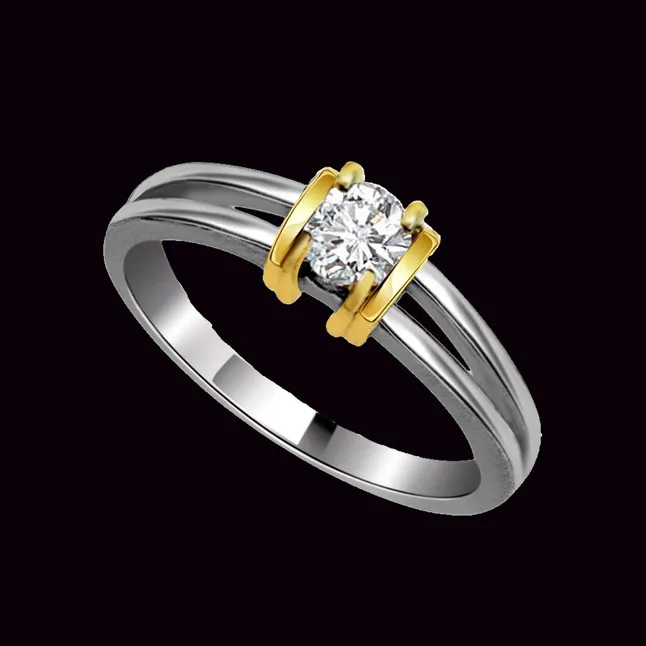 1.00cts Real Diamond Two Tone Solitaire Ring (SDR408)