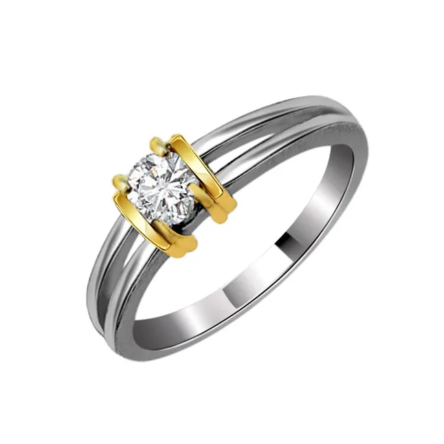 1.00 ct Diamond Two Tone Solitaire rings SDR408
