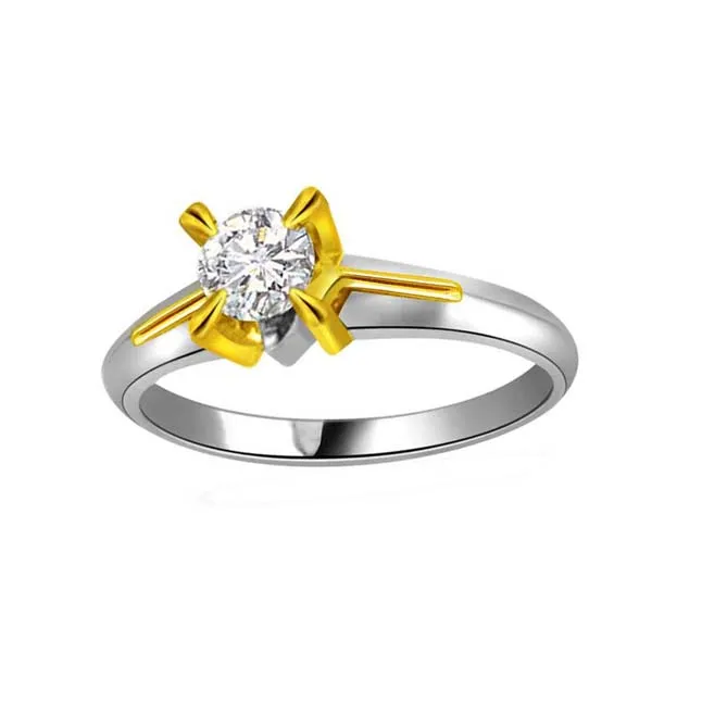 Fine Real Diamond 1.00cts Two Tone Solitaire Ring (SDR413)