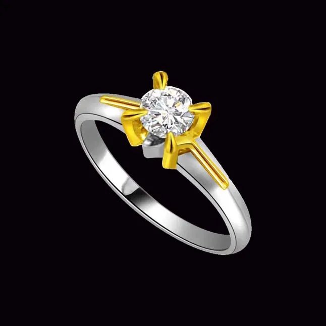 Fine Real Diamond 1.00cts Two Tone Solitaire Ring (SDR413)