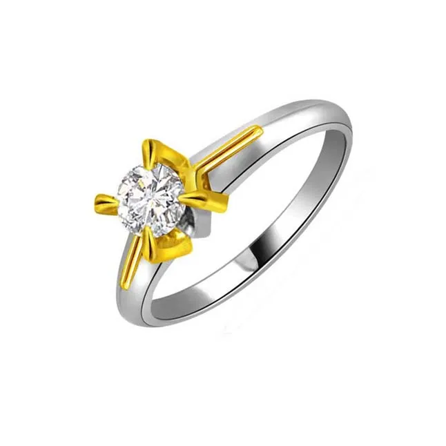 Fine Real Diamond 1.00cts Two Tone Solitaire Ring (SDR413)