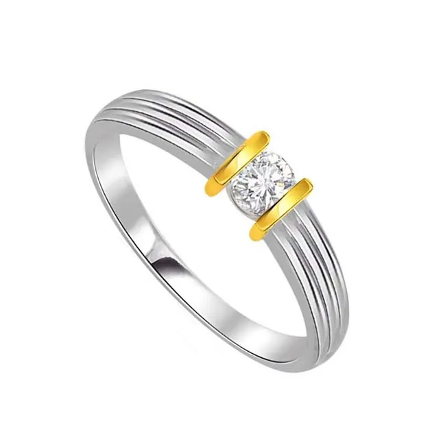 0.20cts Real Diamond Two Tone Solitaire Ring (SDR414)