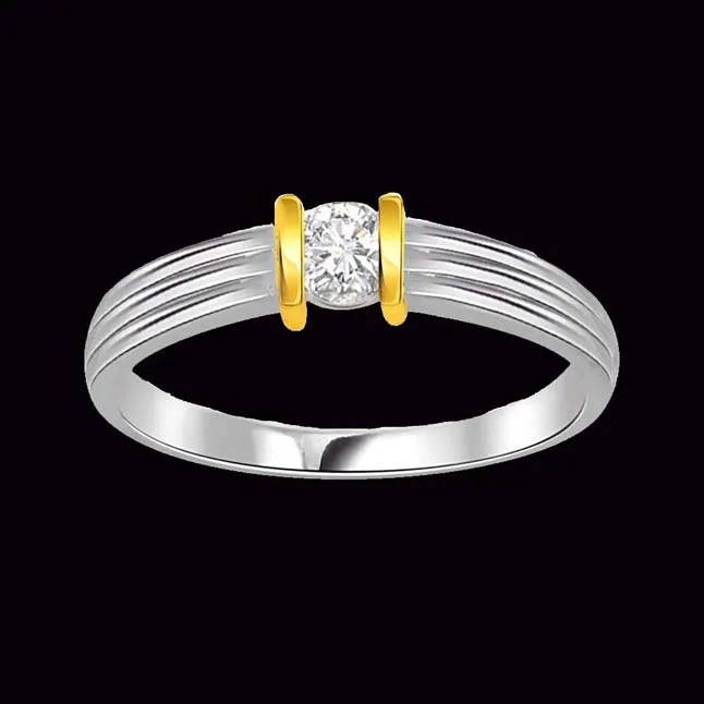 0.20cts Real Diamond Two Tone Solitaire Ring (SDR414)