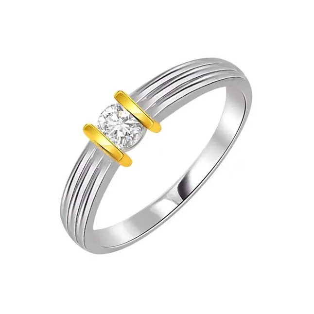 0.20ct Diamond Two Tone Solitaire rings SDR414