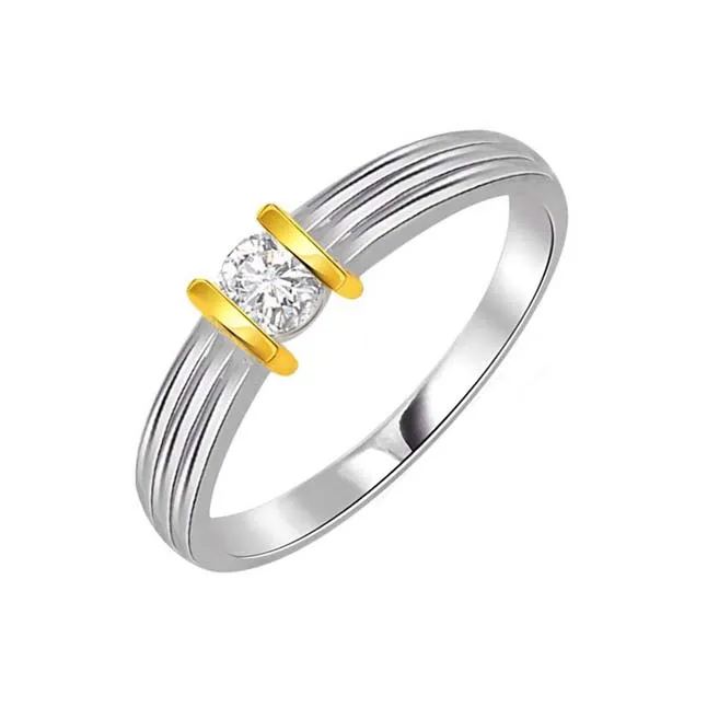 0.20cts Real Diamond Two Tone Solitaire Ring (SDR414)