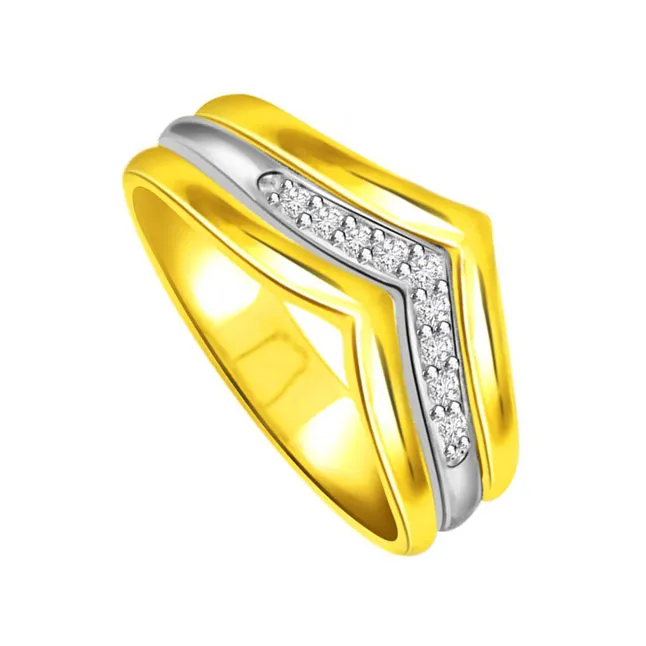 0.16cts Real Diamond Two Tone Ring (SDR416)