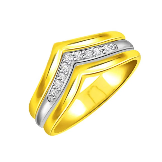 0.16cts Real Diamond Two Tone Ring (SDR416)