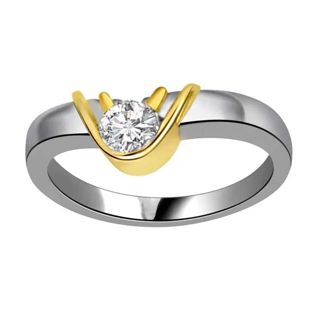 1.00cts Real Diamond Two Tone Solitaire Ring (SDR417)