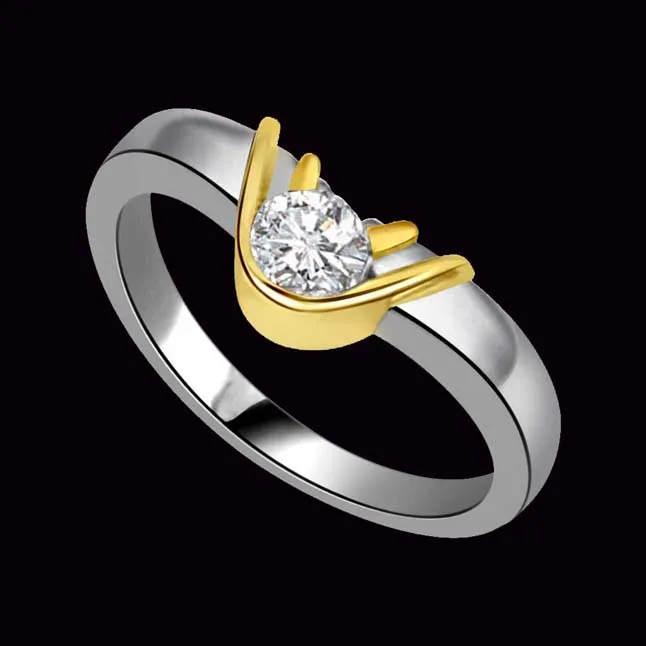 1.00cts Real Diamond Two Tone Solitaire Ring (SDR417)