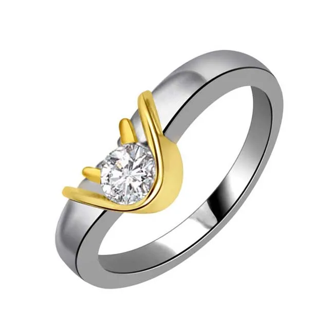 1.00 ct Diamond Two Tone Solitaire rings SDR417