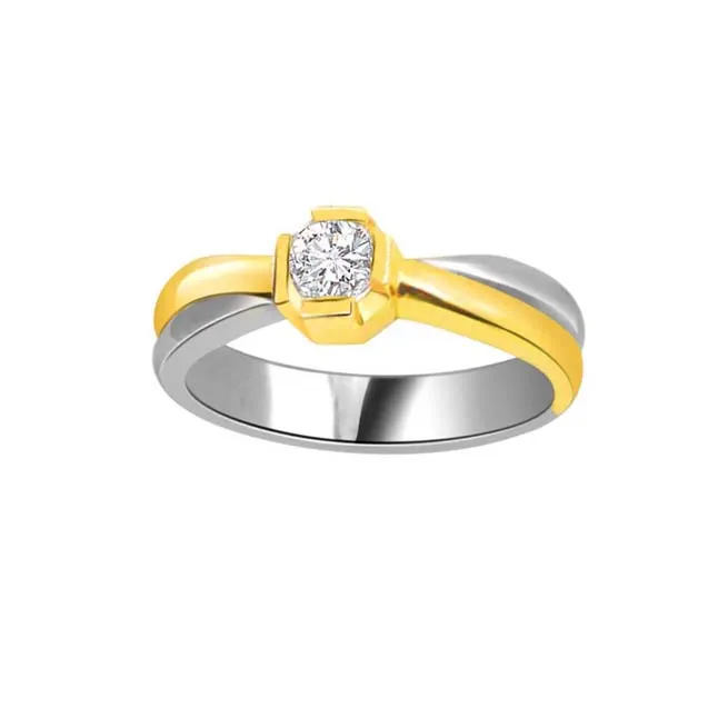 1.00cts Real Diamond Two Tone Solitaire Ring (SDR418)