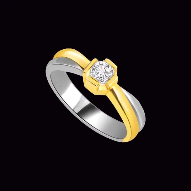 1.00cts Real Diamond Two Tone Solitaire Ring (SDR418)