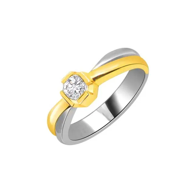 1.00cts Real Diamond Two Tone Solitaire Ring (SDR418)