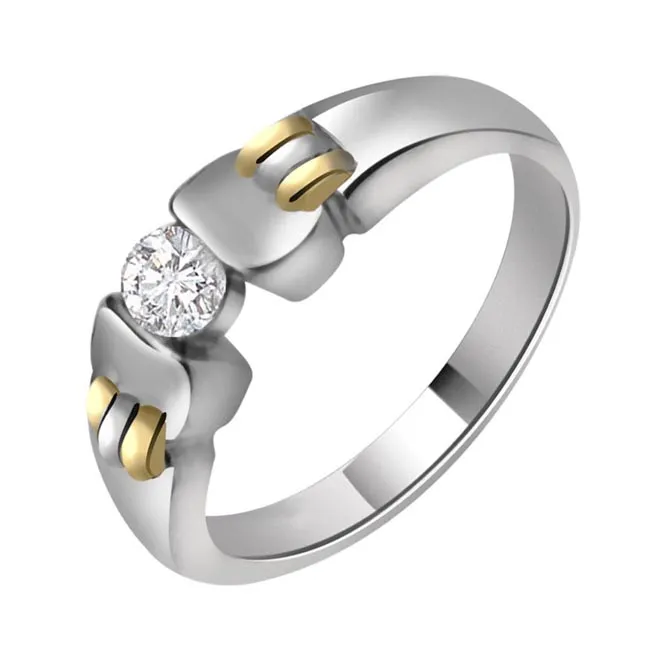 0.10cts Real Diamond Two-Tone Solitaire Ring (SDR423)