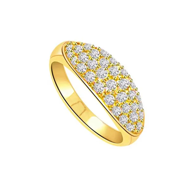 0.64cts Real Diamond Pave 18kt Gold Ring (SDR425)