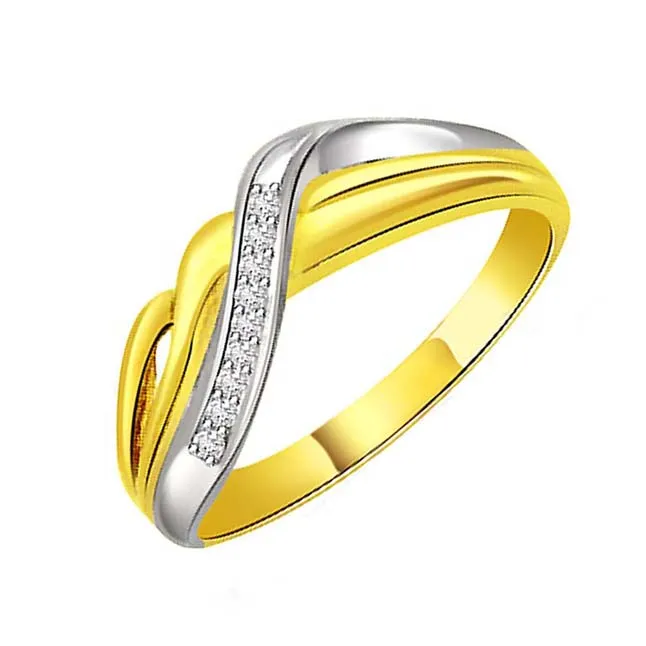 0.18cts Real Diamond Two-Tone 18kt Gold Ring (SDR430)