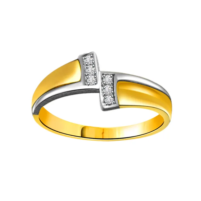 0.12ct Diamond Two -Tone 18kt Gold rings -White Yellow Gold rings
