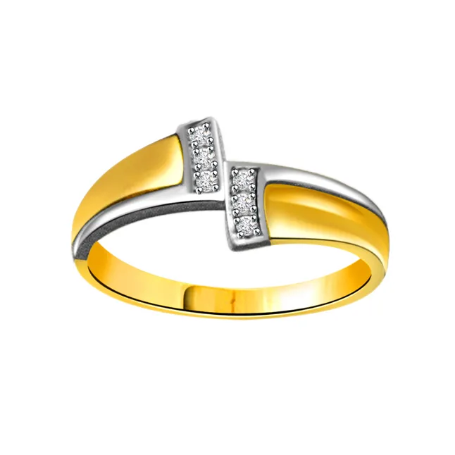 0.12cts Real Diamond Two-Tone 18kt Gold Ring (SDR433)