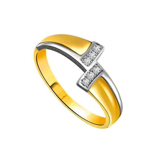 0.12cts Real Diamond Two-Tone 18kt Gold Ring (SDR433)