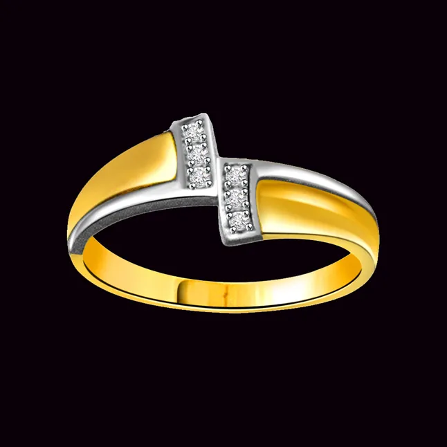 0.12cts Real Diamond Two-Tone 18kt Gold Ring (SDR433)