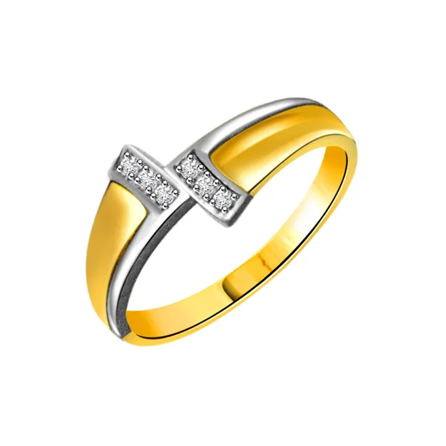 0.12cts Real Diamond Two-Tone 18kt Gold Ring (SDR433)
