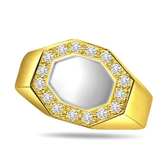 0.35ct Diamond Fine Two Tone 18kt Gold rings -White Yellow Gold rings