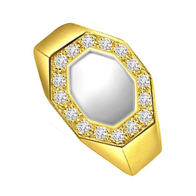 0.35ct Diamond Fine Two Tone 18kt Gold rings -White Yellow Gold rings