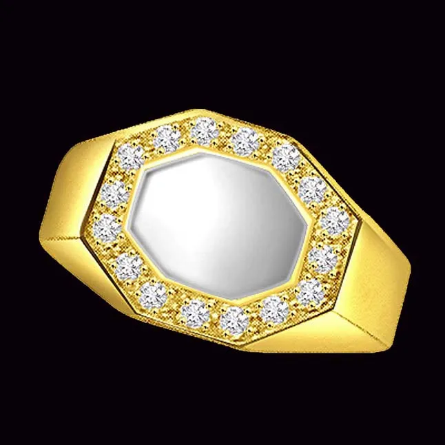 0.35ct Diamond Fine Two Tone 18kt Gold rings -White Yellow Gold rings