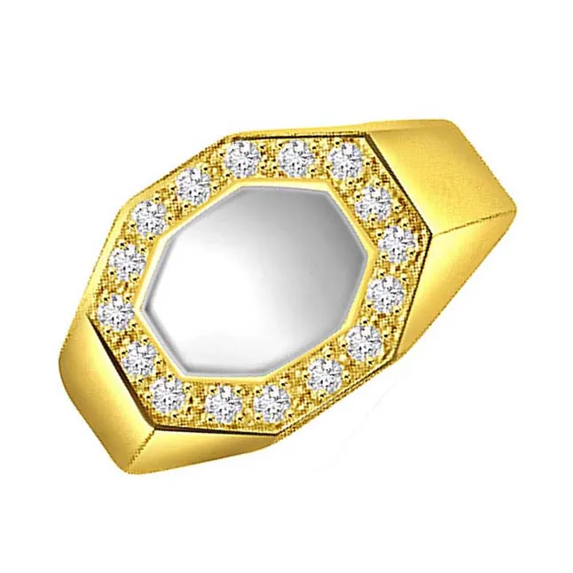 0.35ct Diamond Fine Two Tone 18kt Gold rings -White Yellow Gold rings