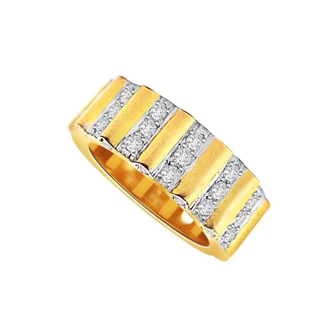 Beautiful Sunrise - Real Diamond 18K Wide Band Ring (SDR44)