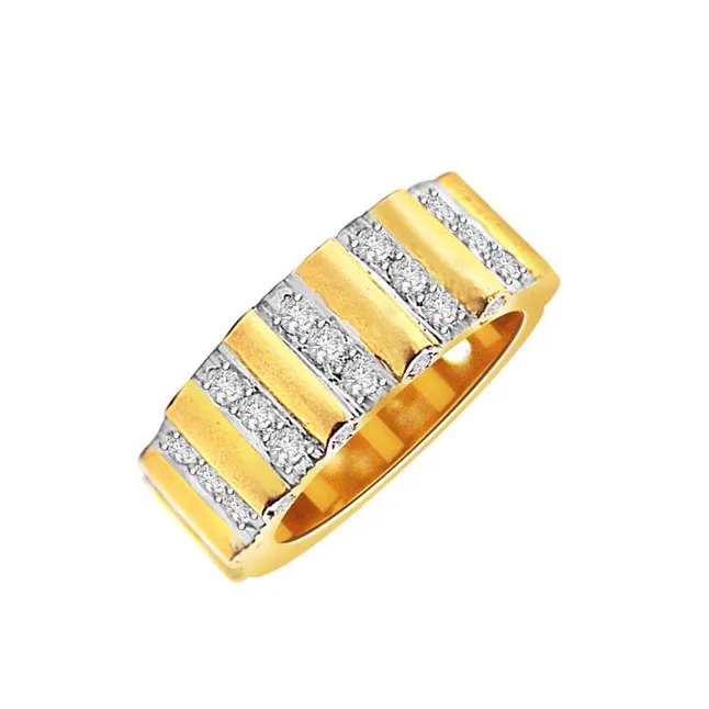 Beautiful Sunrise - Real Diamond 18K Wide Band Ring (SDR44)