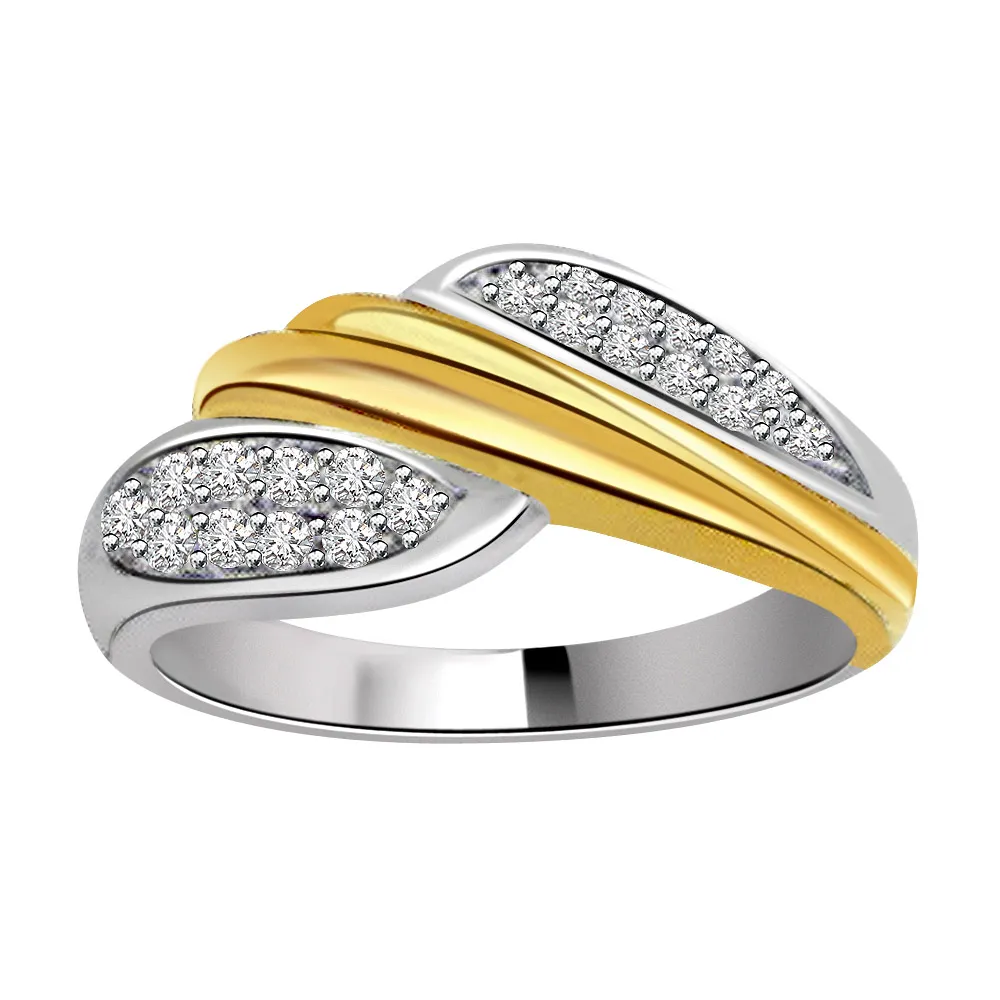 0.50ct Diamond Fine Two Tone 18kt Gold rings -White Yellow Gold rings